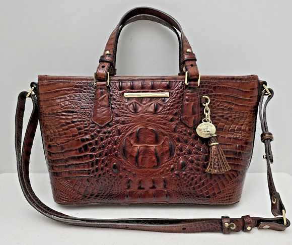 Brahmin Handbags - Brahmin Asher Satchel Pecan Melbourns Leather Tote Crossbody Bag Medium